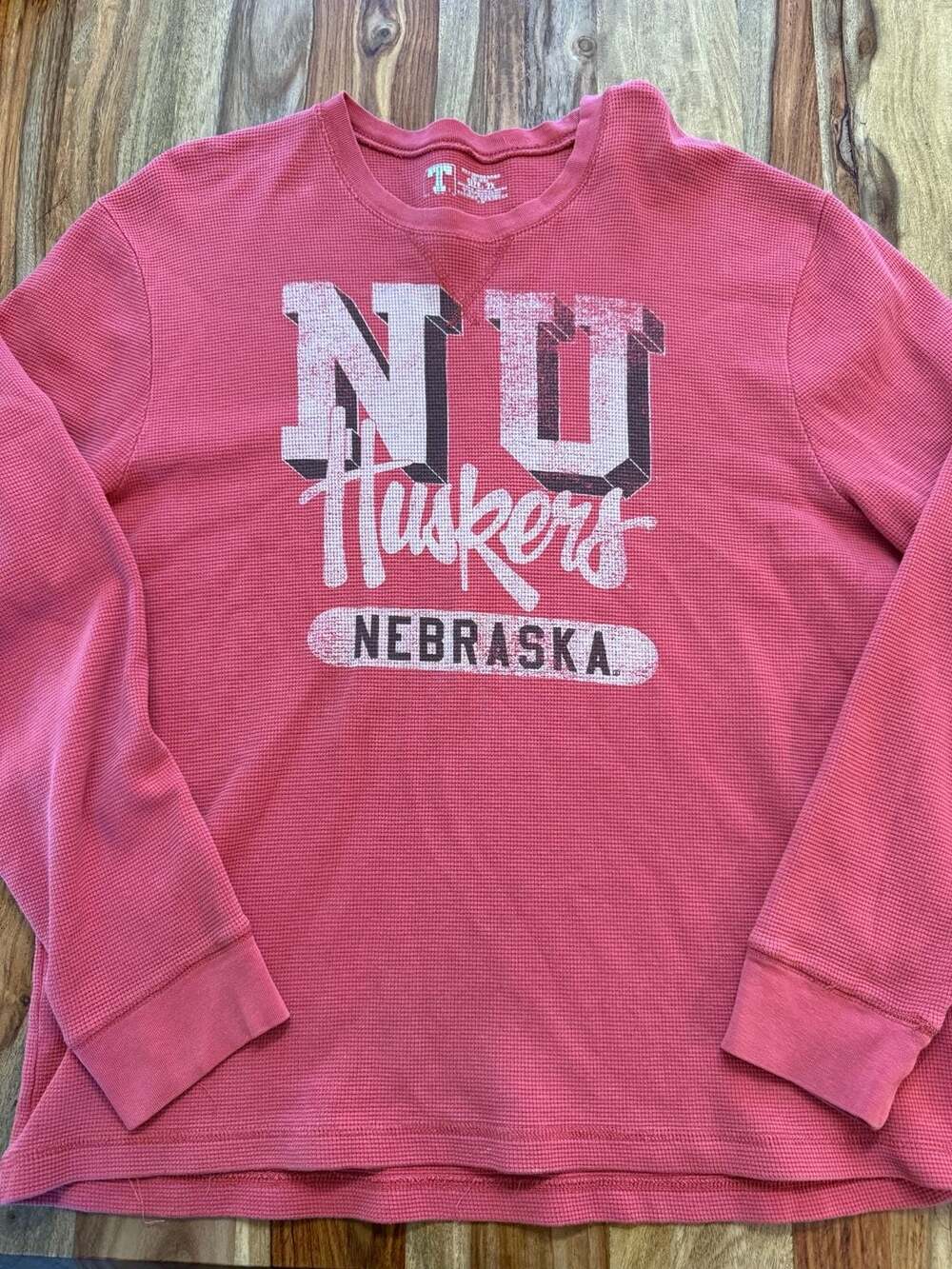 Nebraska Huskers Long Sleeve Waffle Thermal Size 2X